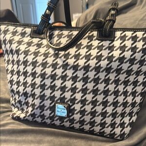 Dooney & Bourke Black and White Houndstooth Tote Bag